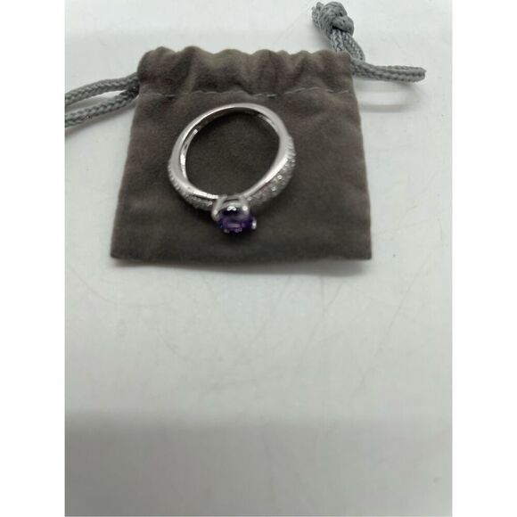 New Avon Purple Peace Sterling Silver CZ Ring Size 6  Collectors or Gift Idea - Picture 4 of 14